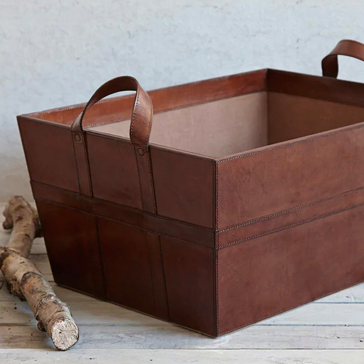 Leather Log Basket