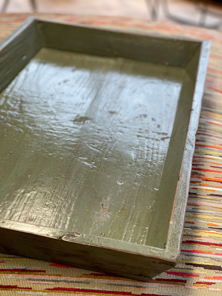 Green Wooden Lacquer Tray