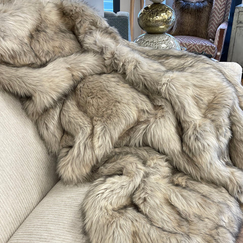 Oyster Faux Fur Throw